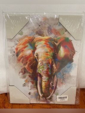 Colorful Elephant Canvas Wall Art - Bedroom, Bathroom, Living Room 11.5 X 15.25β